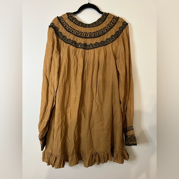 NWOT Free People Erin Embroidered Long Sleeve Mini Dress - Picture 5 of 9